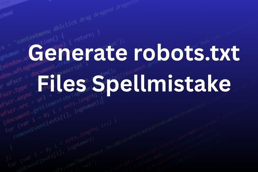 Generate Robots.txt Files SpellMistake: Boost Your SEO Performance 